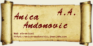 Anica Andonović vizit kartica